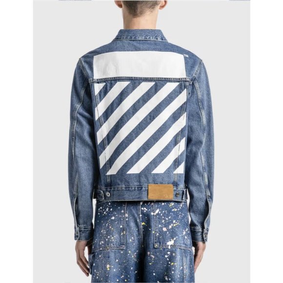OFF-WHITE Diagonal Tab Slim Denim Jacket